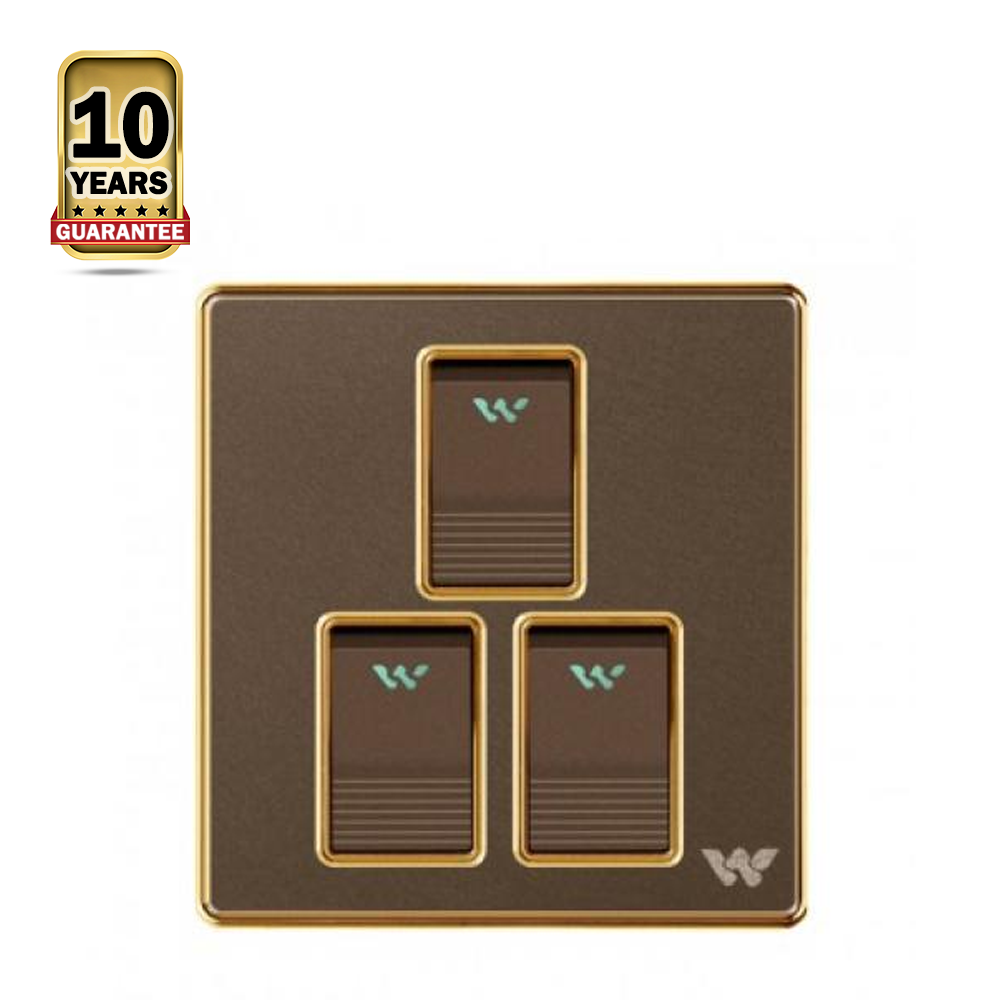 Walton Premio WP3GS1 3 Gang 1 Way Switch - Dark Brown