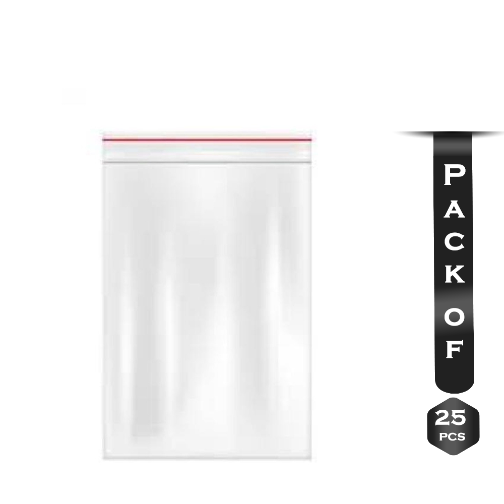 Pack Of 25 Pcs Zip Lock Plastic Storage Packet 10/12 inch - SA000CRFT088