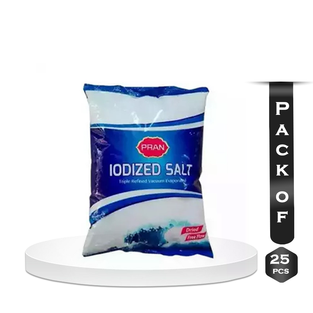 Pack of 25 Pcs Pran Iodized Salt - 1kg