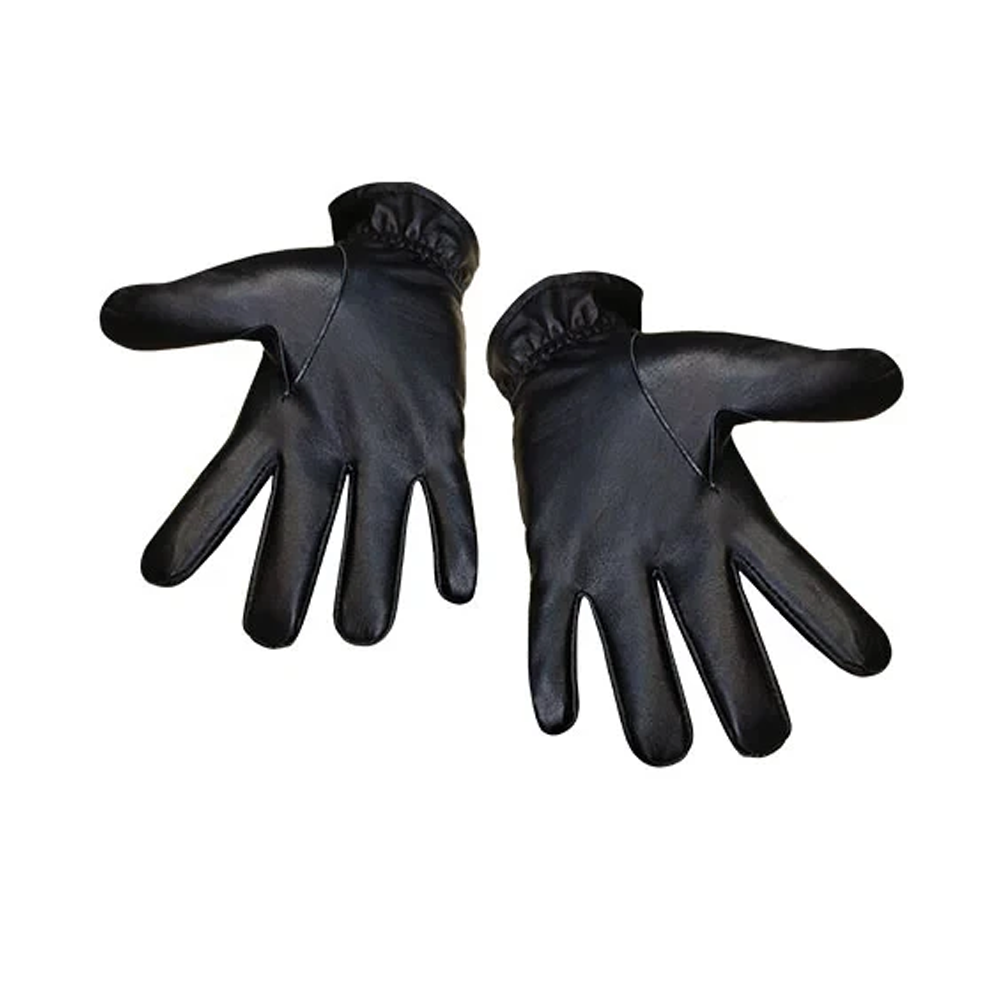 Leather Full Gloves For Men - MG - 1003 - Black