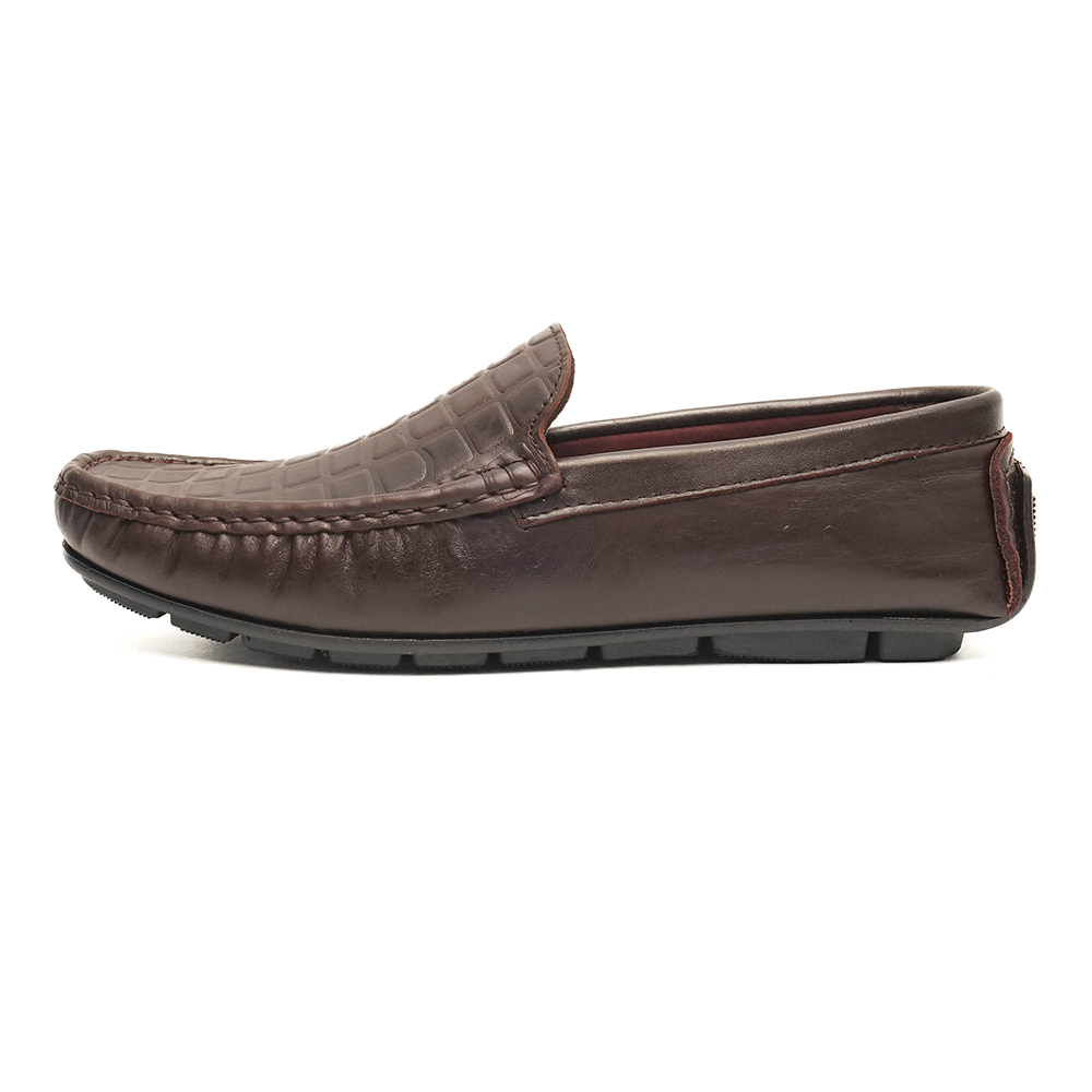 Leather Loafer For Men - Coffee - SP-2487-CF