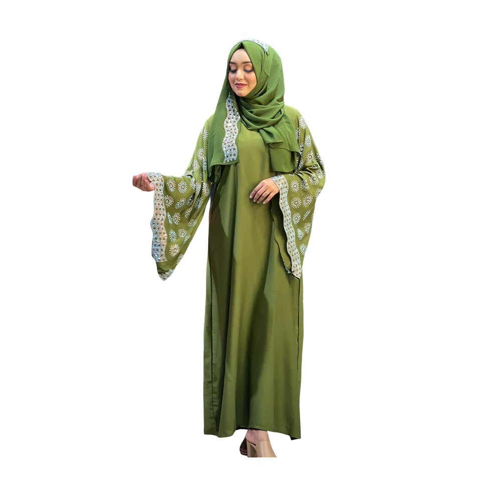 Nida Silk Burka For Women 678 - Pesto