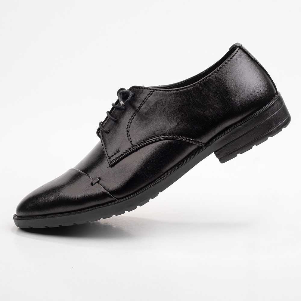 Reno Leather Formal Shoes For Men - Black - RF2046