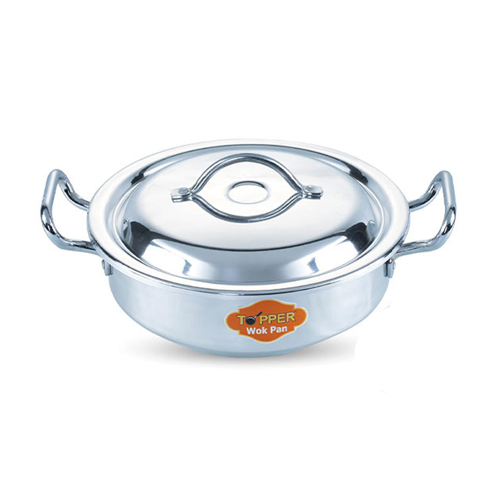 Topper Alu Wok Pan - 26cm - Silver