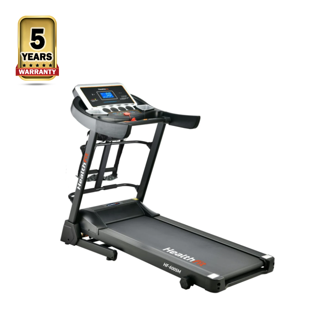Healthfit HF-600SM Foldable Motorized Treadmill - 4.0HP - Black