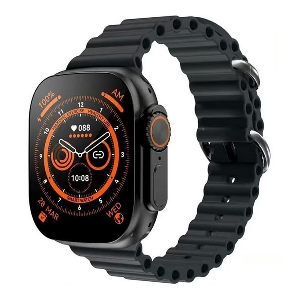 T800 Ultra Smartwatch Series 8 with Wireless Charging - Black
