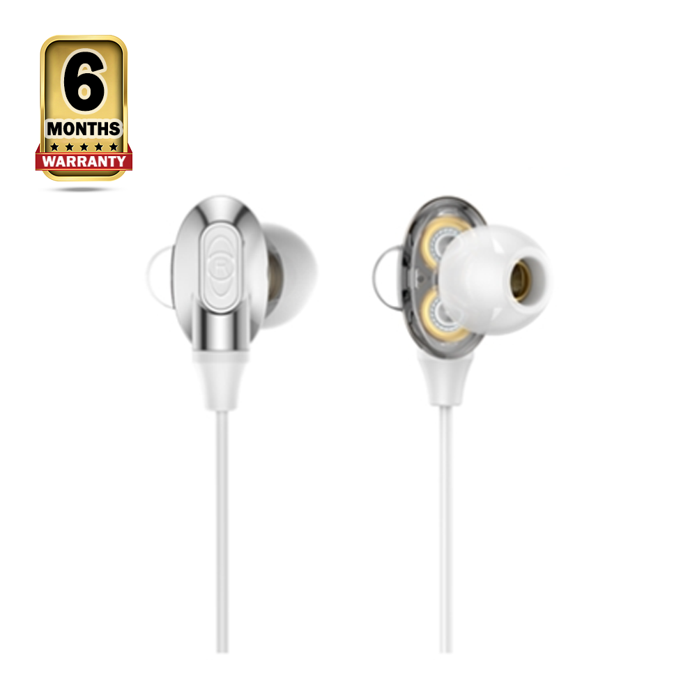 Baseus H08 Immersive Virtual 3D Gaming Earphone - White and Grey - NGH08-2G