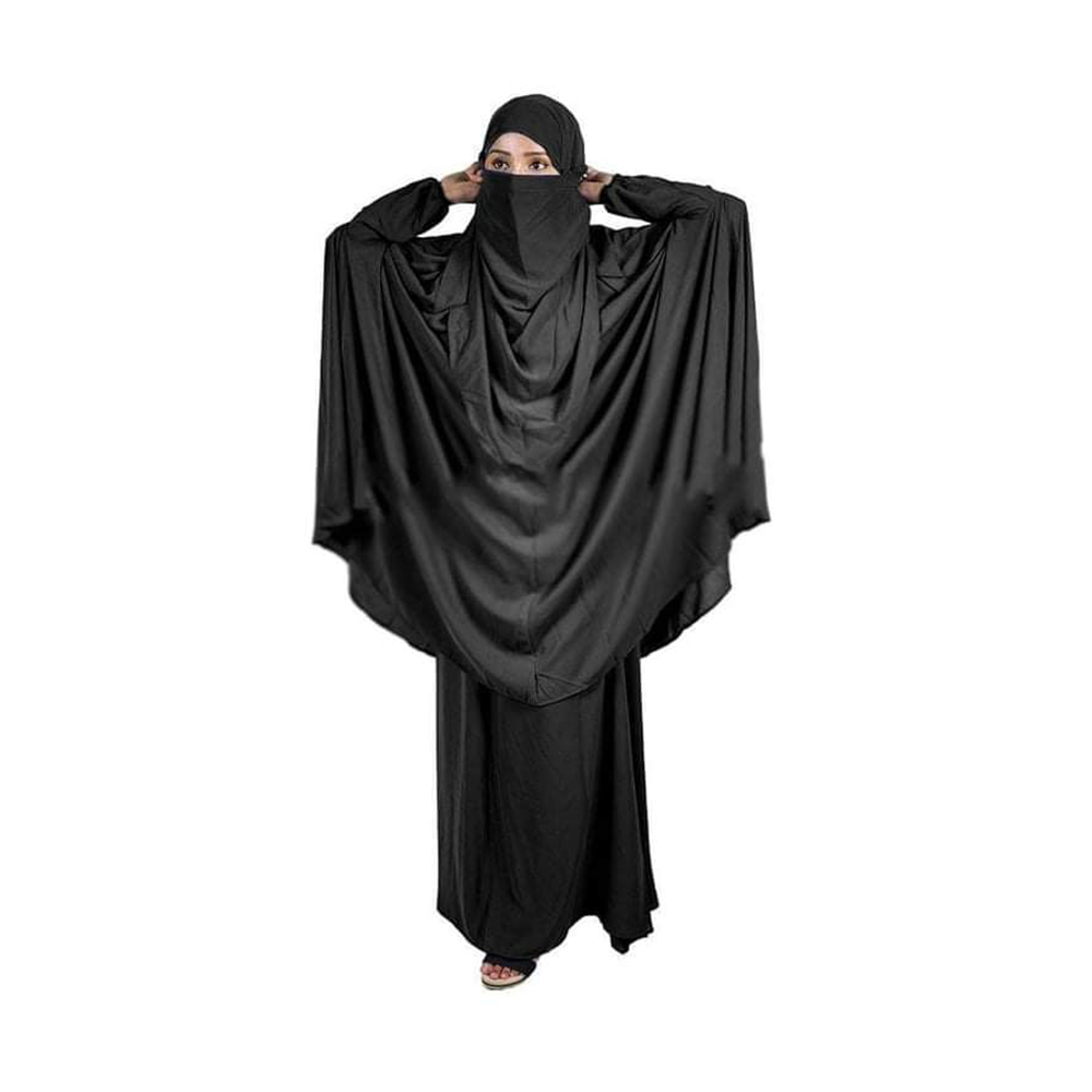 Cherry Khimar With Skirt For Women - Black