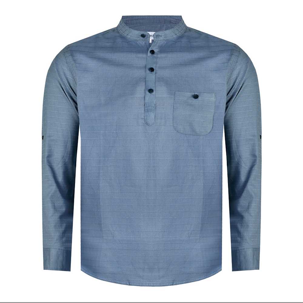 Cotton Full Sleeve Katua For Men - Blue Gray - OP226
