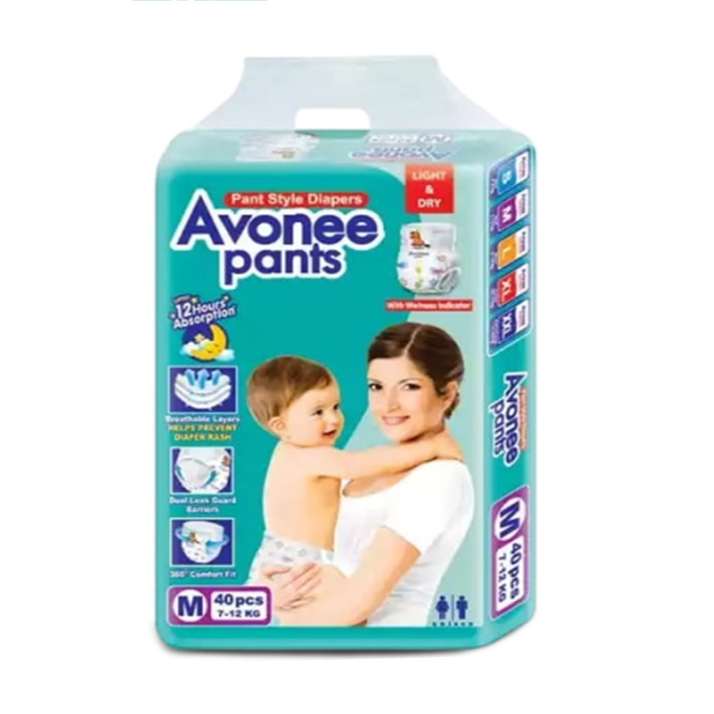 Avonee Medium Pant Diaper - 7-12Kg - 40 Pcs