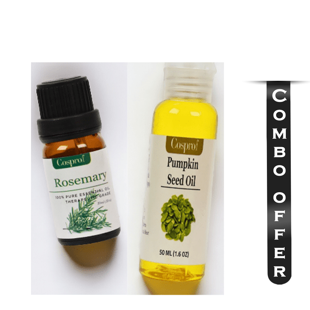Combo of Cosprof Rosemary Essential Oil - 10 ml And Pumpkin Seed Oil - 50ml