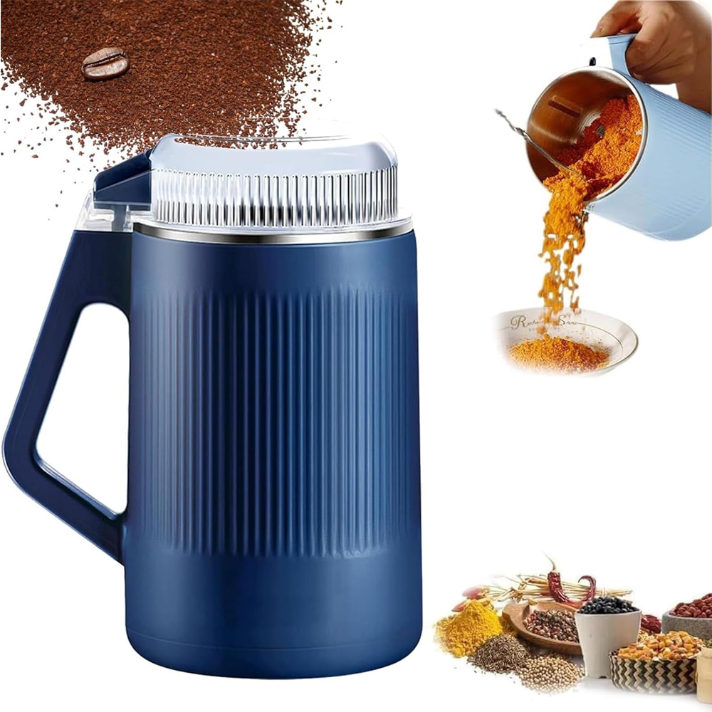 Stainless Steel Electric 8 Blade Home Grinder - Blue