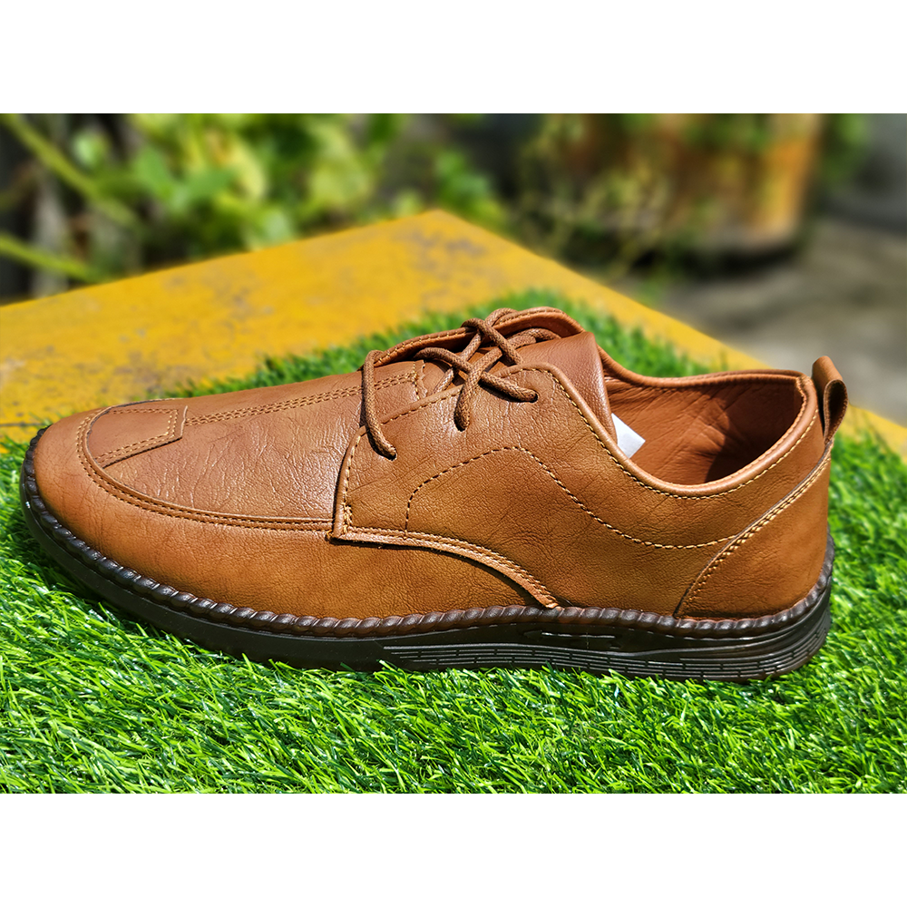 PU Leather Casual Shoes For Men - Brown