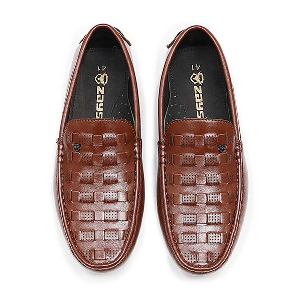 Zays Leather Loafer Shoe For Men - Black - SF51