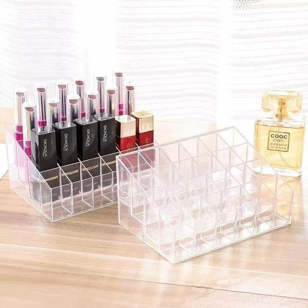 24 Grid Lipstick Storage Box - Transparent