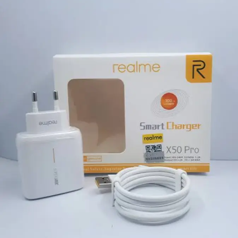 Realme X50 Pro 65W VOOC Flash Charging Charger With Cable Type-C - White