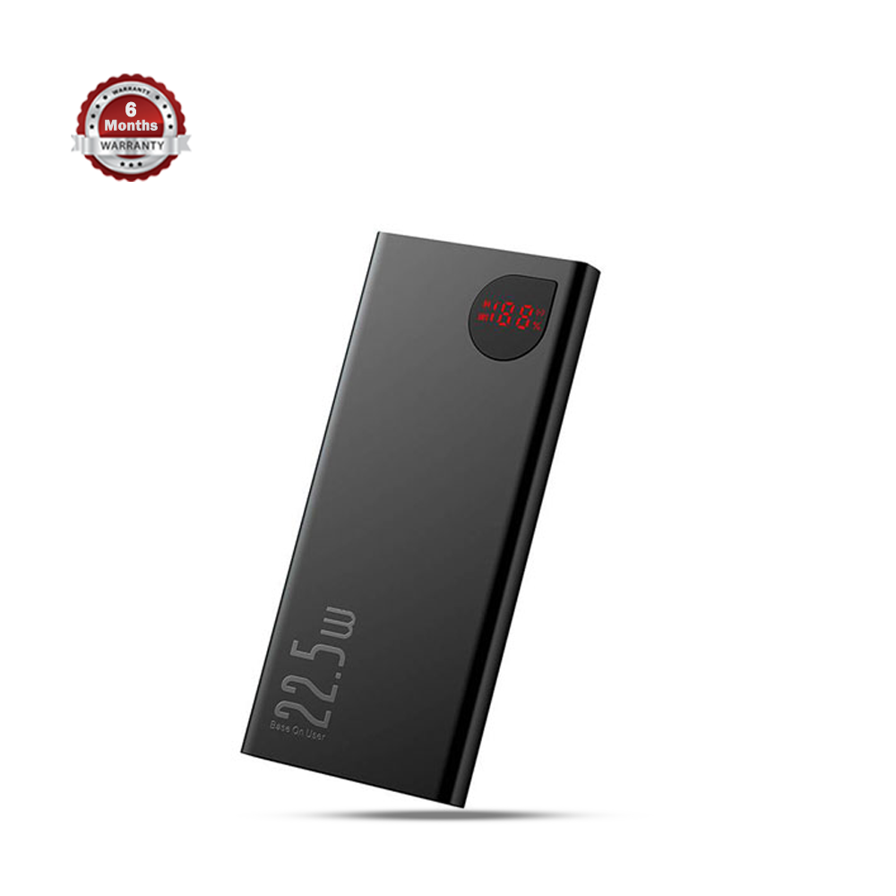 Baseus Adaman Metal Digital 22.5W QC 10000mAh Power Bank - Black 