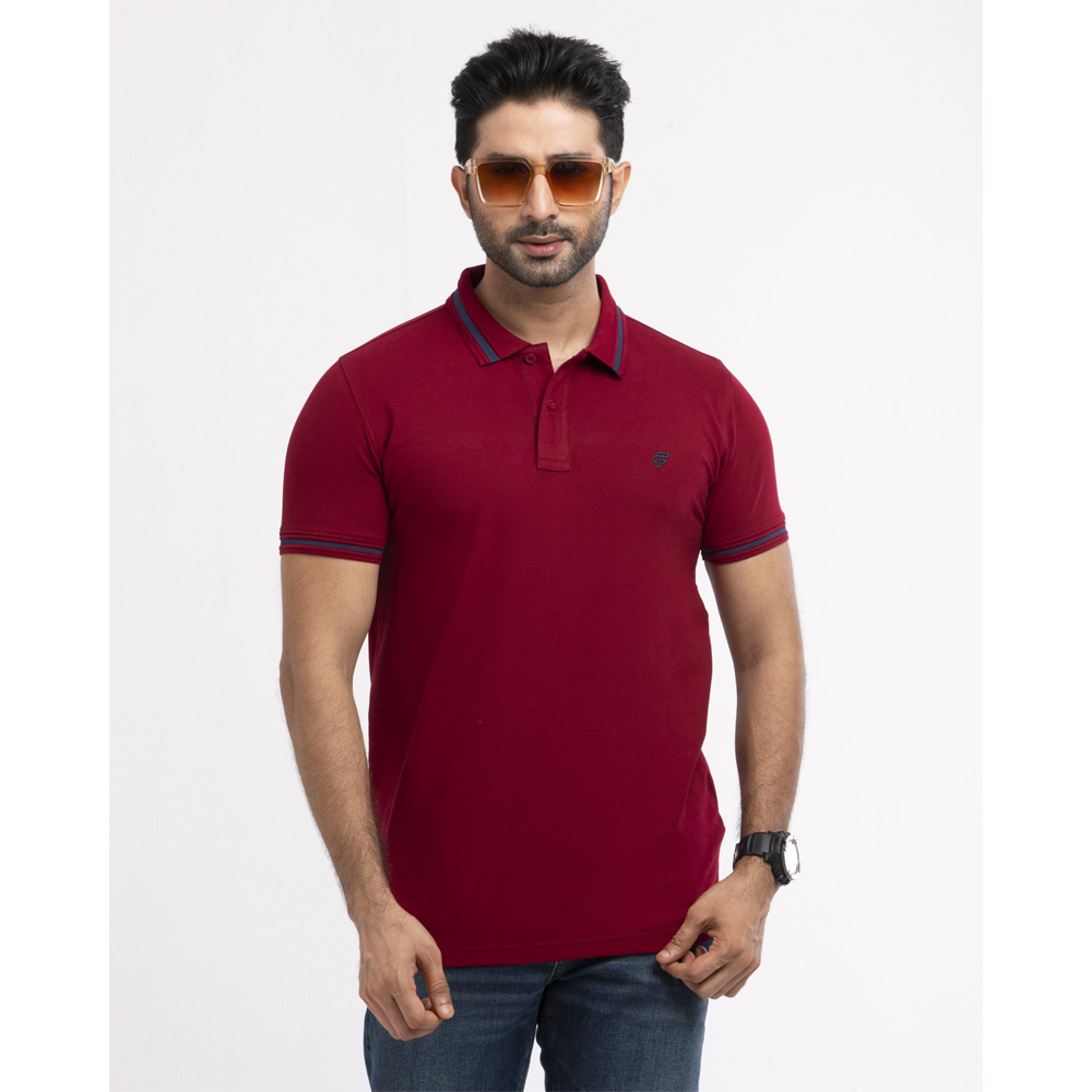 Fiona Cotton Polo for Men - Maroon - PW-03