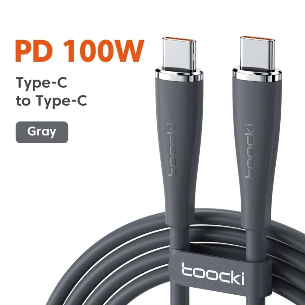 Toocki Type C to Type C Fast Charging Cable - 100W - Black