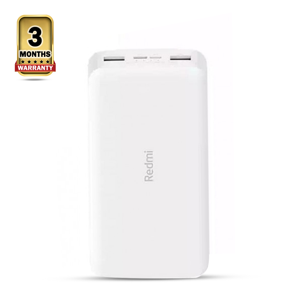 Xiaomi 20000mAh Redmi Power Bank 74Wh 18W 3.6A Rapid Charging Dual USB  Outputs for Two Devices at Once, microUSB & USB-C Input, Portable Travel