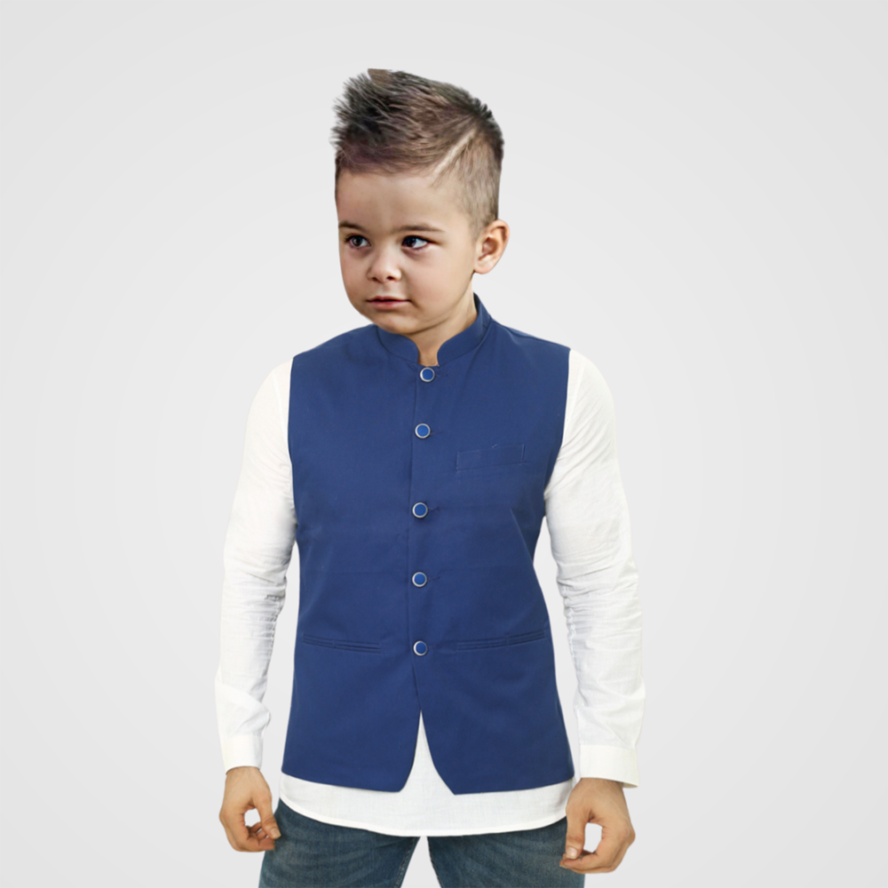 Synthetic Casual Koti For Baby Boy - Blue - 09