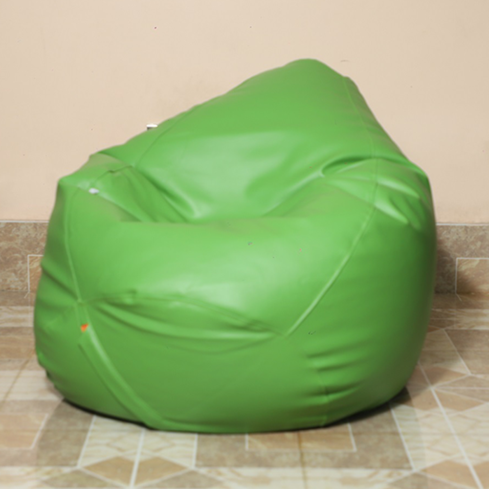 Leather Bean Bag XXL With Extended Back Support - Green - APL2GR