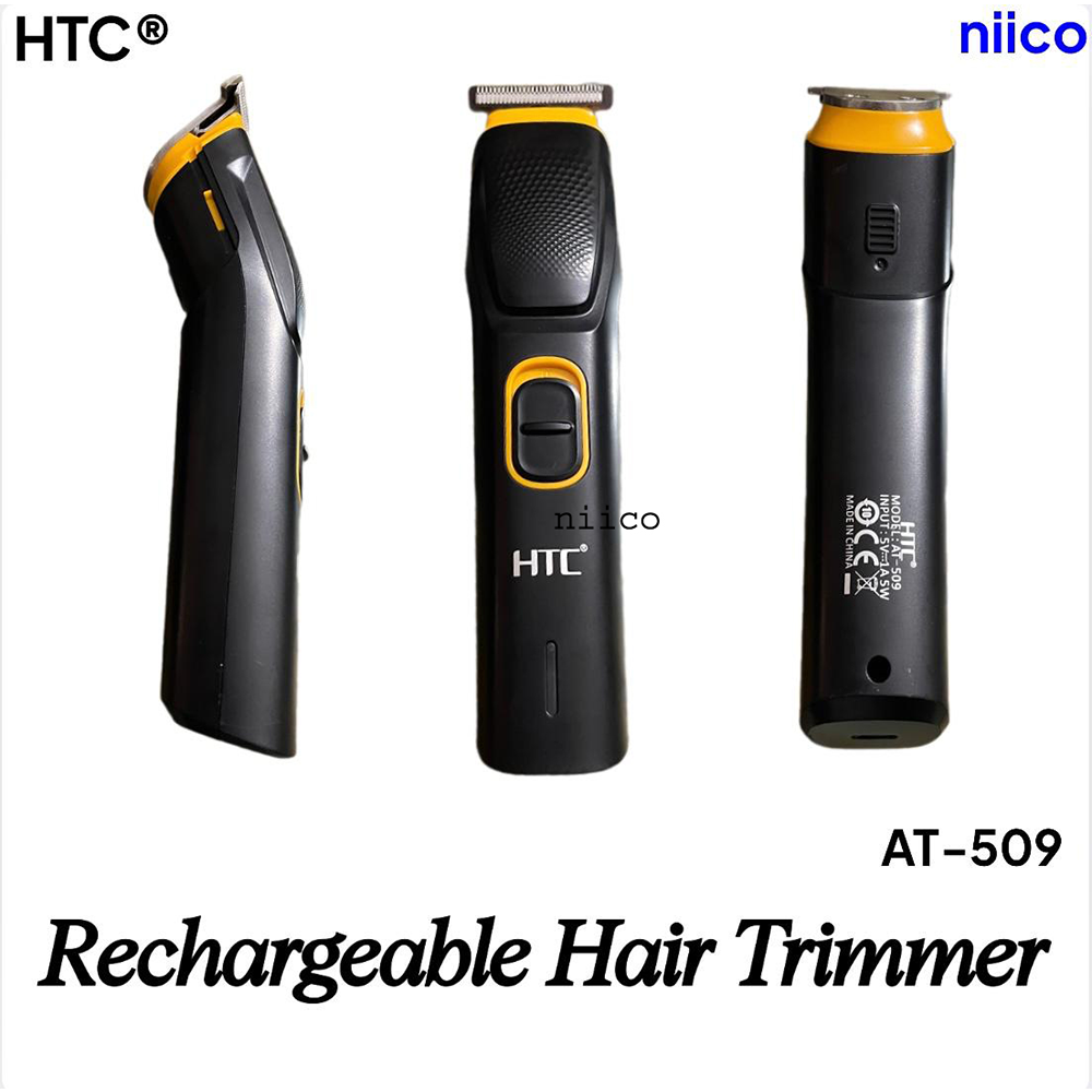 HTC AT-509 Rechargeable Hair and Beard Trimmer For Men - Black