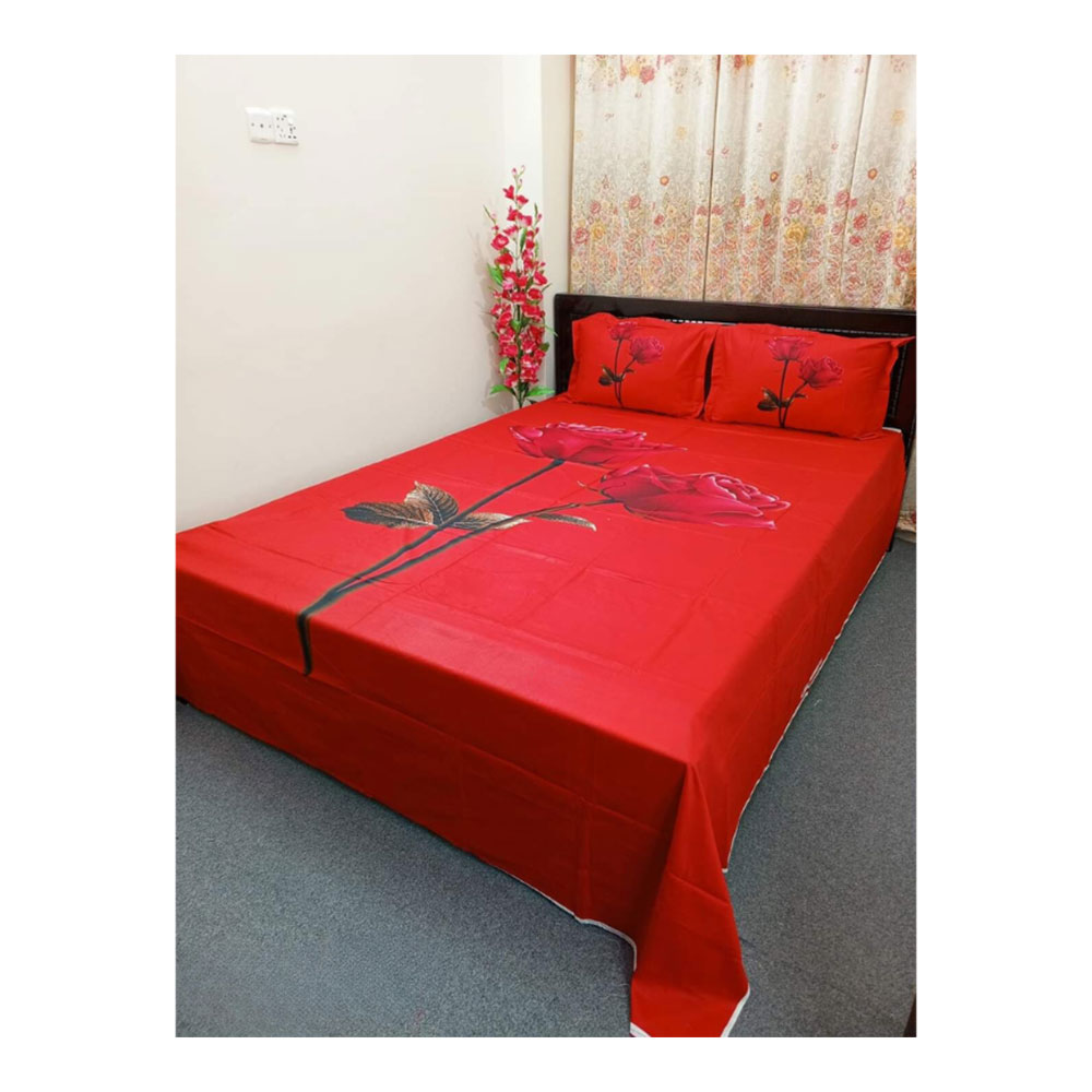 Cotton Bedsheet with Pillow Covers - king Size - 2502034