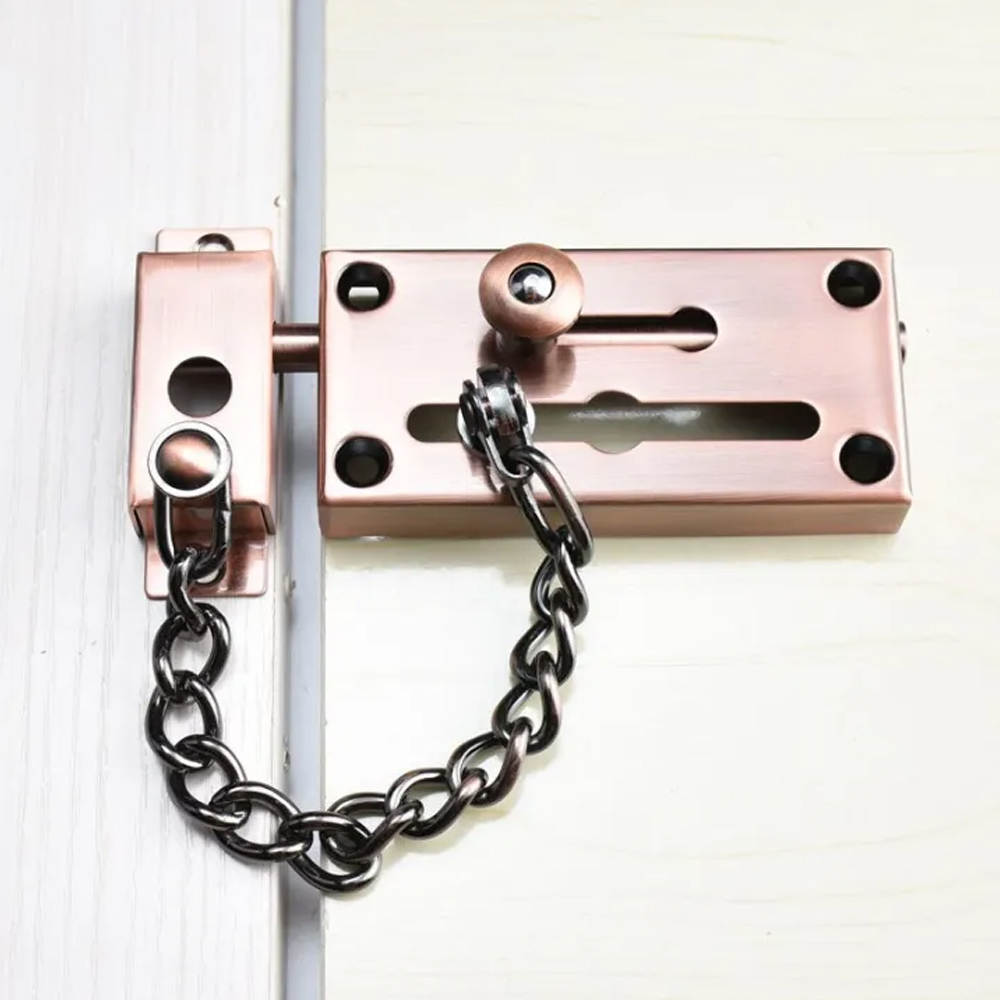 Stainless Steel Door Chain With Bolt - Antique