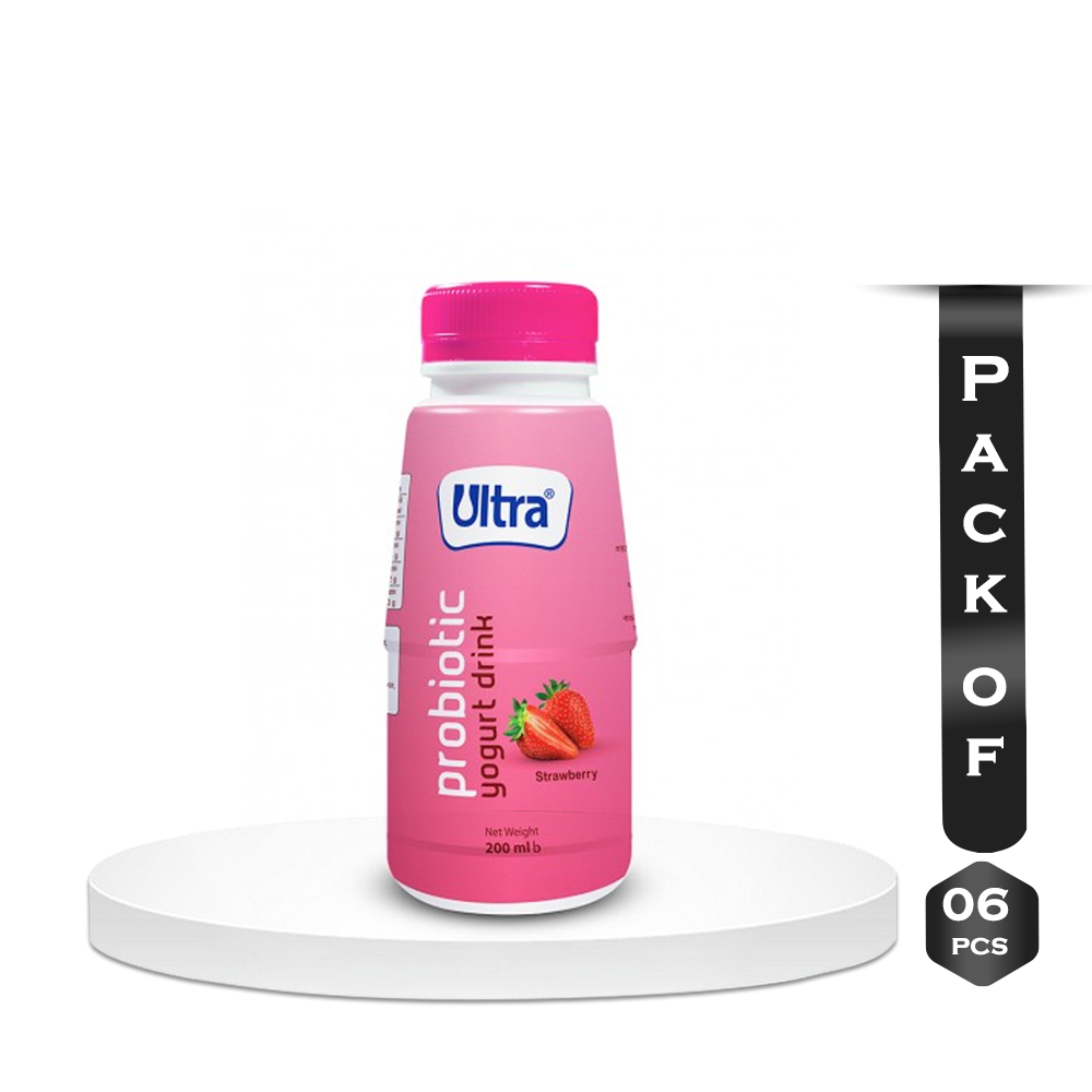 Pack of 6 Ultra Yogurt Drink - Strawberry - 200ml