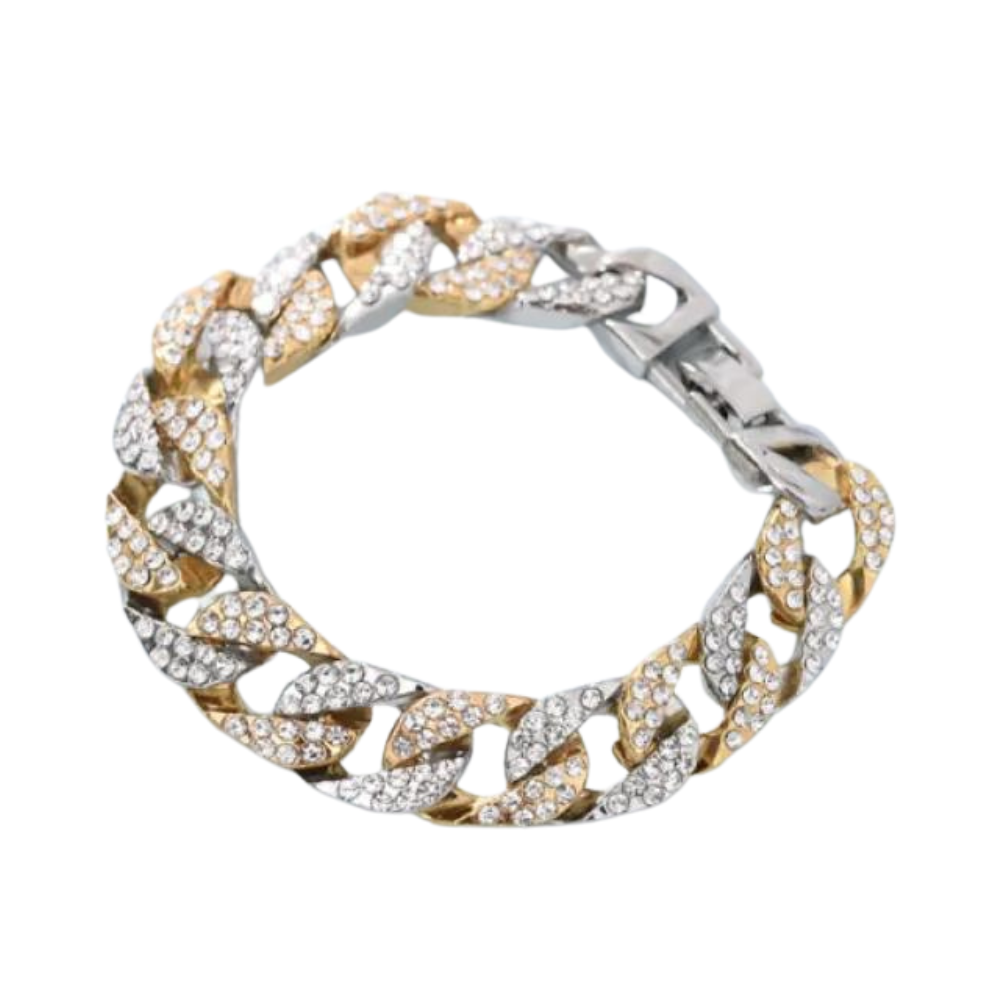 Stone Bracelet For Women - Rose Gold & Silver - 8 Inch