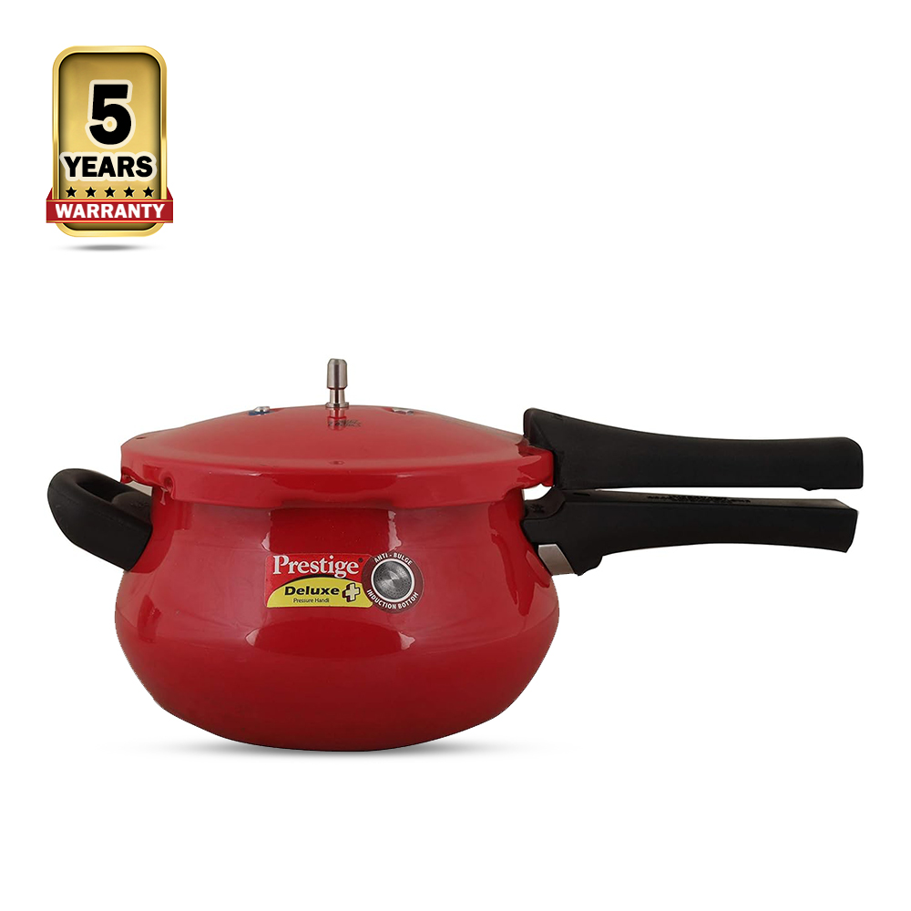 Prestige Deluxe Plus Pressure Handi Cooker - 3.3 Liter - Red