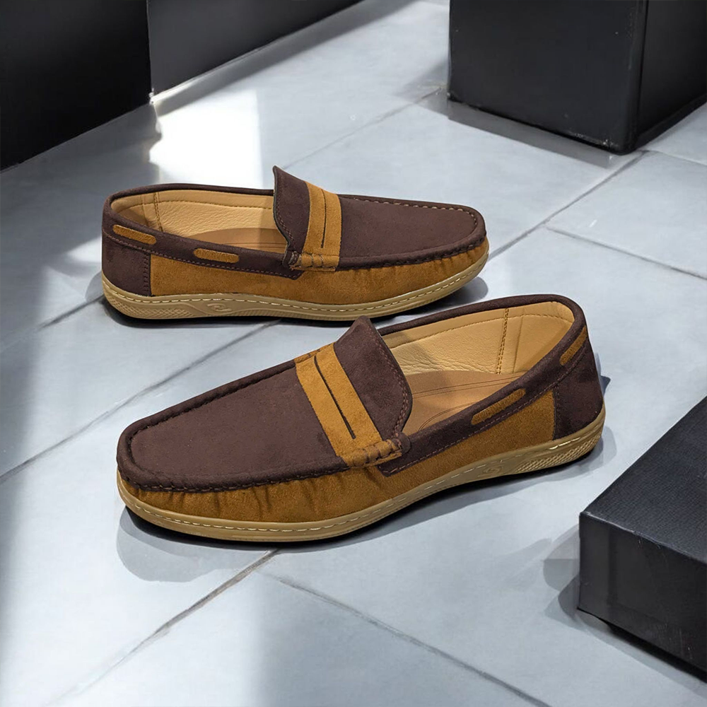 PU Leather Loafer Shoes for Men - Chocolate