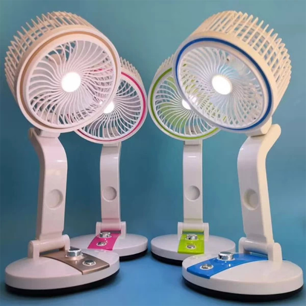 Portable LR-2018 Folding Rechargeable Fan - White