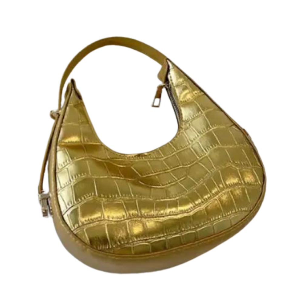 PU Leather Handbag For Women - Gold