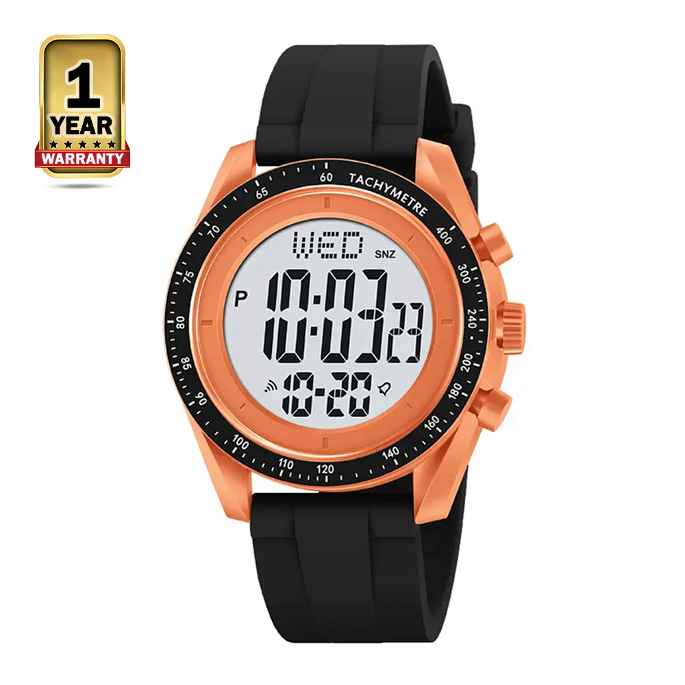 SKMEI 2045 Electronic Movement Waterproof Digital Watch for Men - Rose Gold and Black