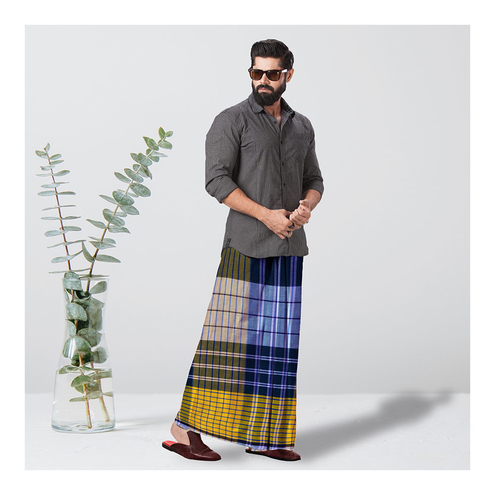 Cotton Lungi for Men - Multicolor - LMN05