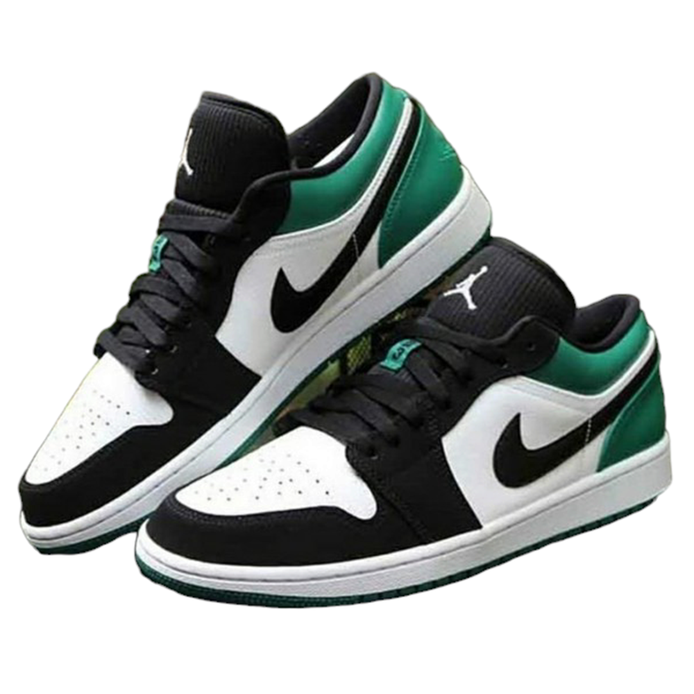 AJ1 Black Tick PU Leather Sneakers For Men - Mystic Green