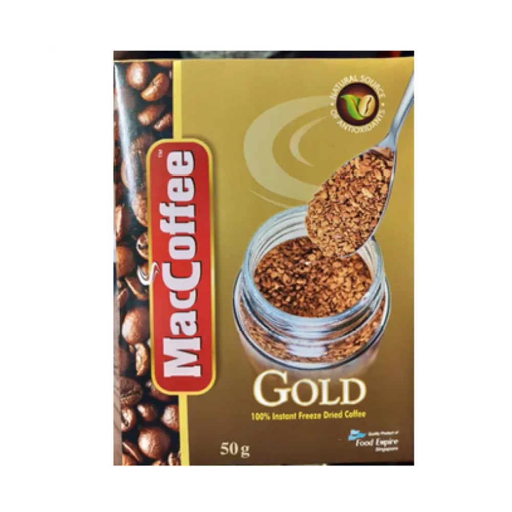 MacCoffee Gold Instant Freeze Dried Coffee Pouch Pack - 50gm