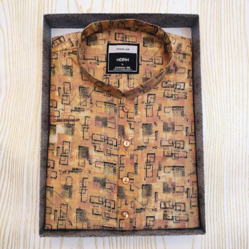 Nobin Cotton Panjabi For Men - Multicolor - F180