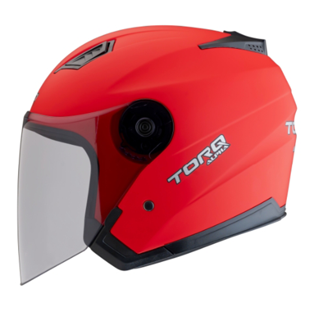 Torq Alpha Half Face Bike Helmet - Size M - Solid Matt Red